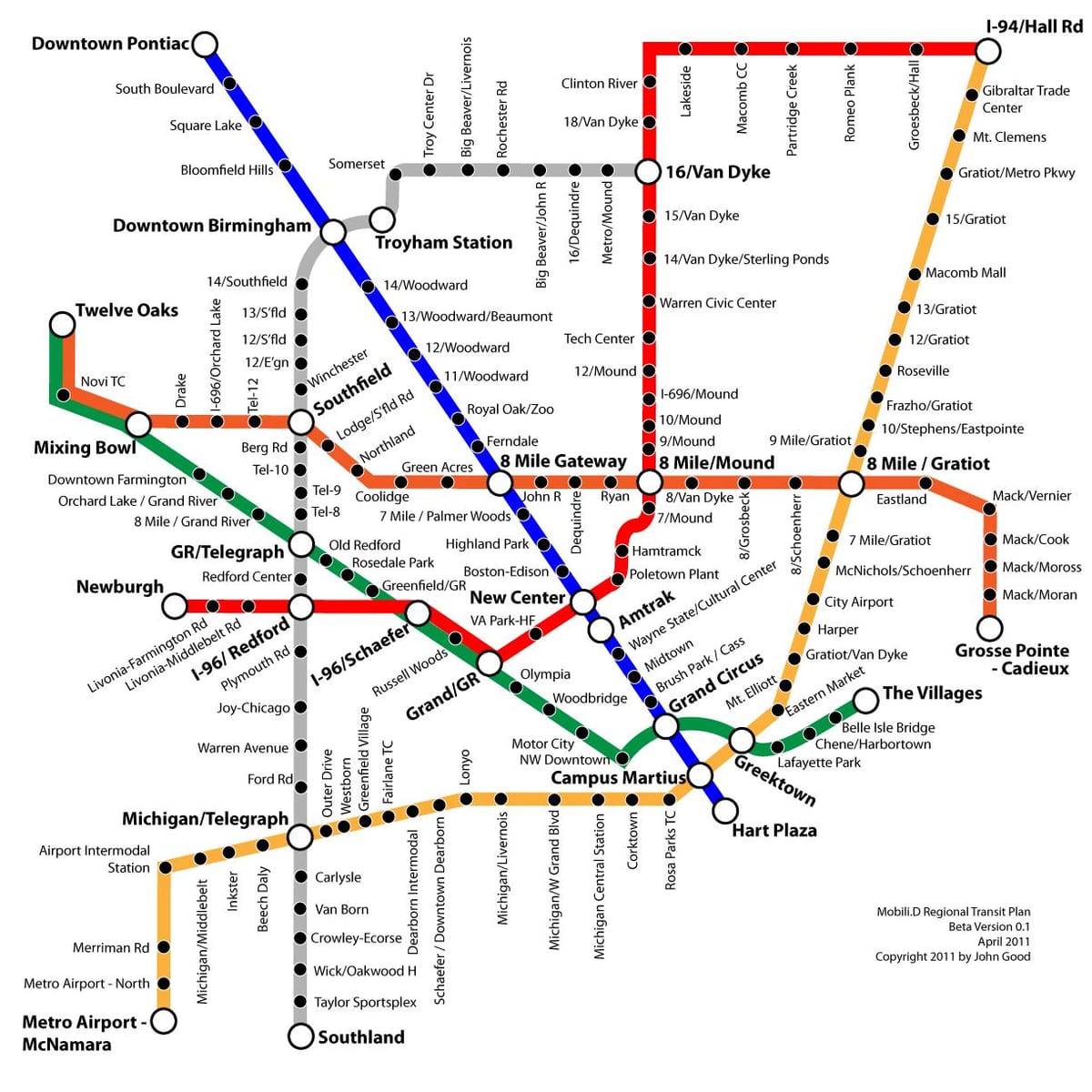 Detroit transiidi kaart