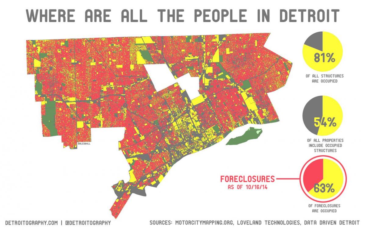 Detroit elanikkonna kaart