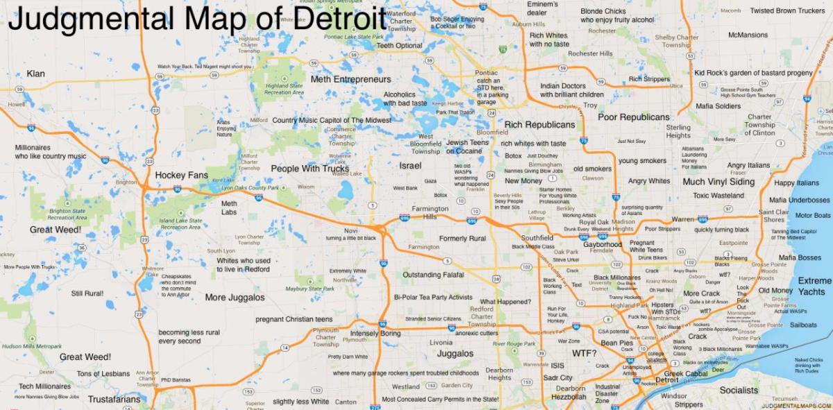 judgemental kaart Detroit