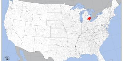 Detroit asukoht kaardil