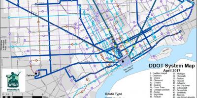 Kaart Detroit Buss