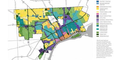 Kaart Detroit mahajäetud hooned kaardil