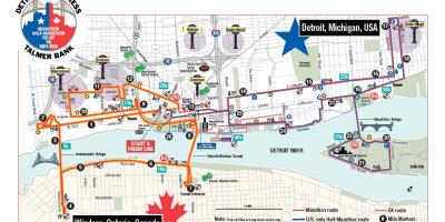 Kaart Detroit maraton