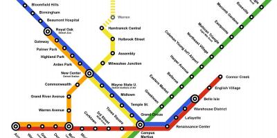 Kaart Detroit Metro